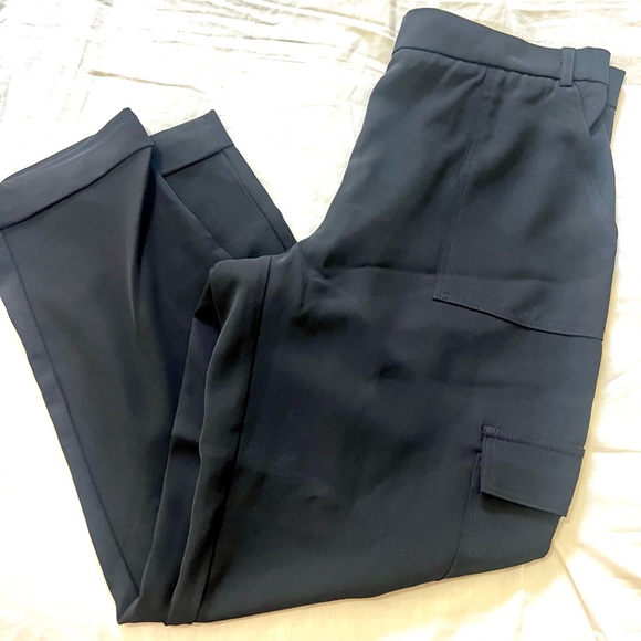 Maison d’Amile Paris,Tailored Cargo Pants Silky Tapered Cuffed Ankle,Size US 10 - Picture 3 of 12